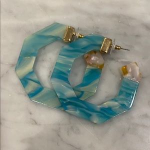 bauble bar blue hoop earrings